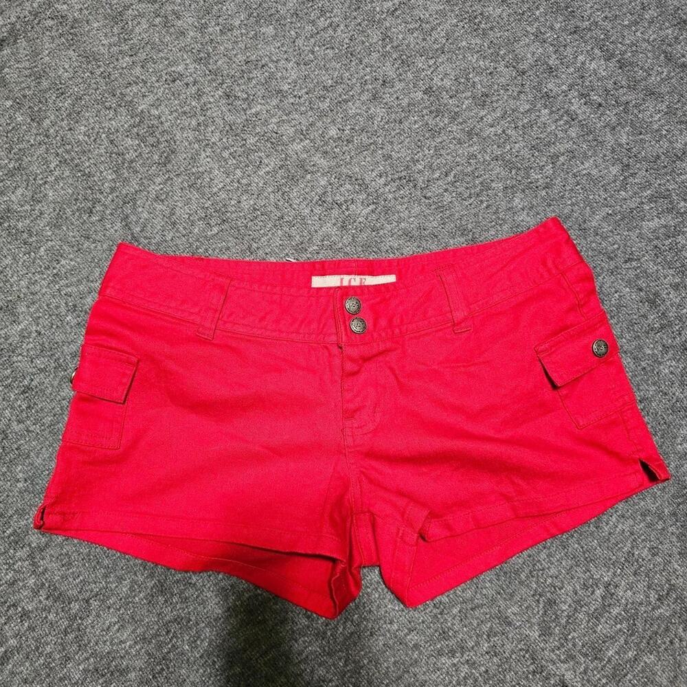 I.C.E. Jeanswear Y2K Low Rise Navy Cargo Mini Shorts Size 7